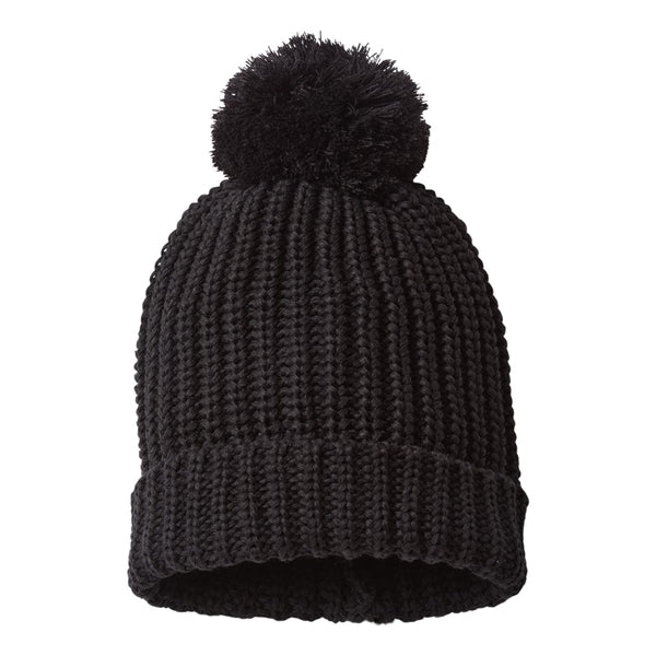 Richardson Chunky Cable with Cuff & Pom Beanie