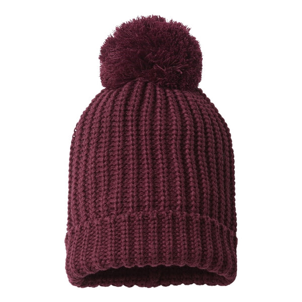 Richardson Chunky Cable with Cuff & Pom Beanie