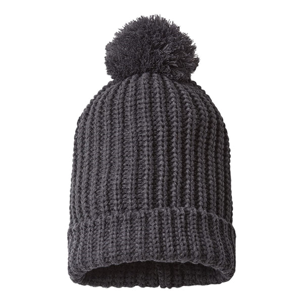 Richardson Chunky Cable with Cuff & Pom Beanie