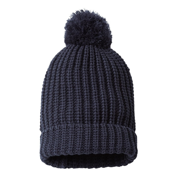 Richardson Chunky Cable with Cuff & Pom Beanie