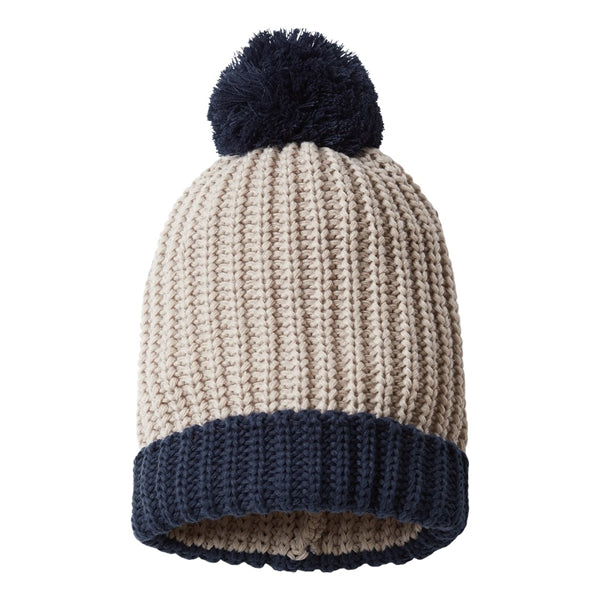 Richardson Chunky Cable with Cuff & Pom Beanie