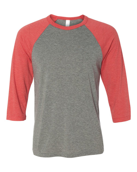 BELLA + CANVAS Three-Quarter Sleeve Baseball Tee