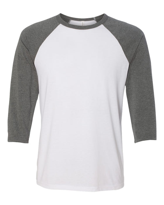 BELLA + CANVAS Three-Quarter Sleeve Baseball Tee