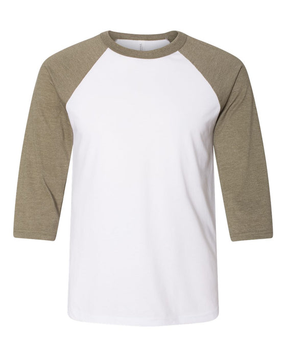 BELLA + CANVAS Three-Quarter Sleeve Baseball Tee