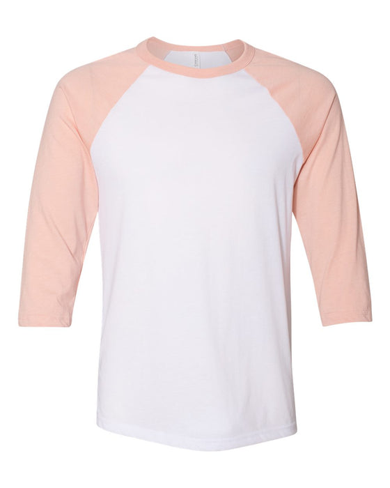 BELLA + CANVAS Three-Quarter Sleeve Baseball Tee