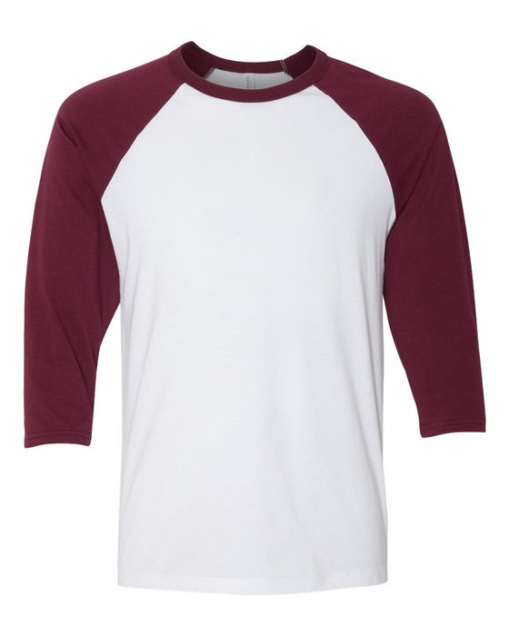 BELLA + CANVAS Three-Quarter Sleeve Baseball Tee