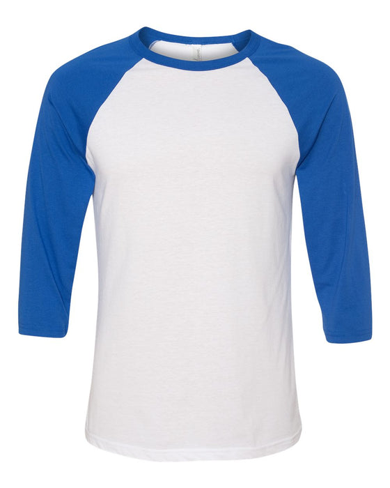 BELLA + CANVAS Three-Quarter Sleeve Baseball Tee