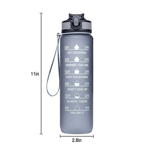 Leakproof BPA Free Motivational Water Bottle - 32oz