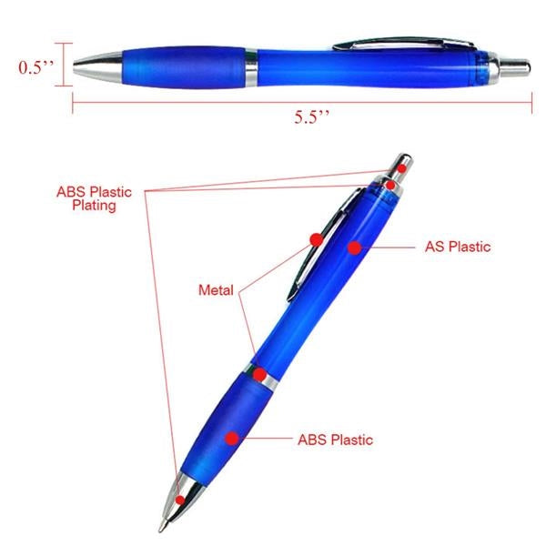Click-Top Ballpoint Pens with Comfort Grip