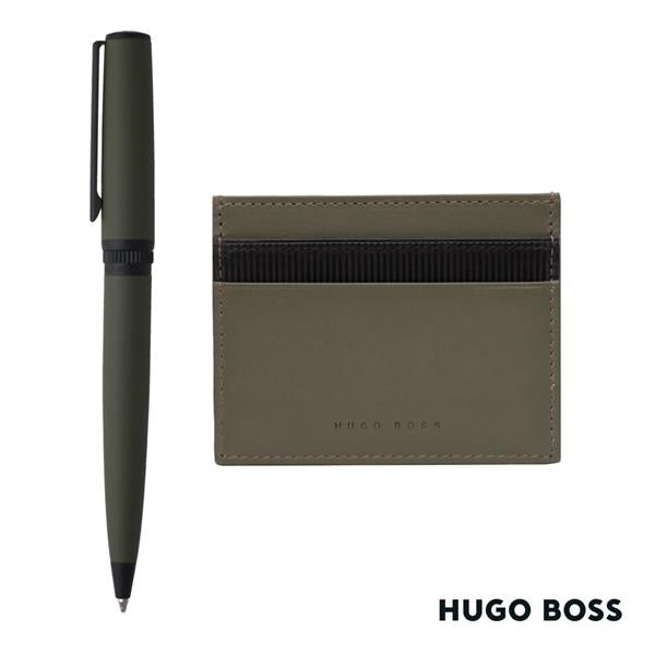 Hugo Boss® Matrix Card Holder/Gear Matrix Ballpoint Pen
