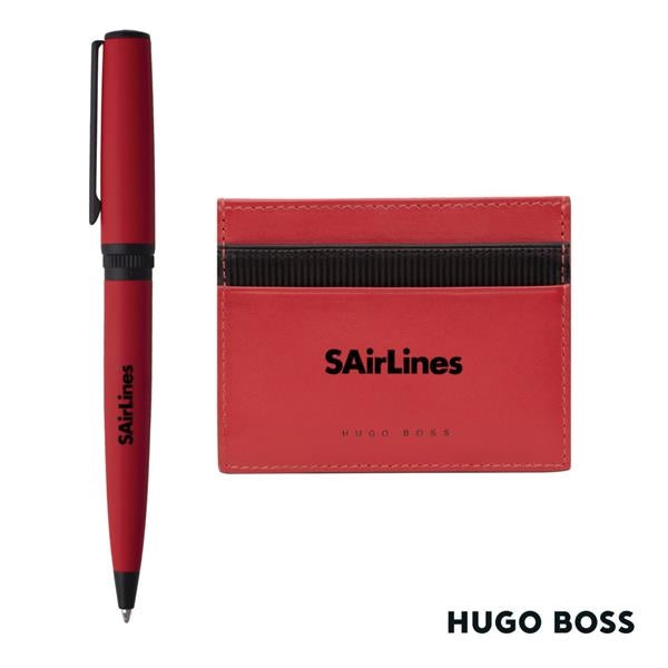 Hugo Boss® Matrix Card Holder/Gear Matrix Ballpoint Pen