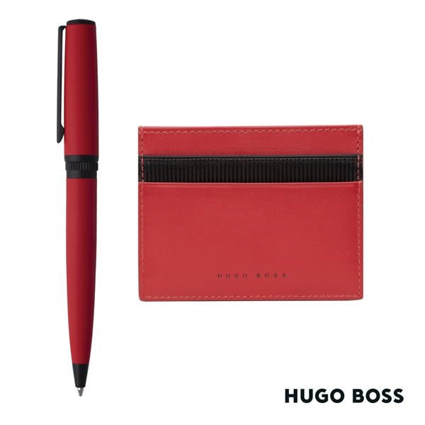 Hugo Boss® Matrix Card Holder/Gear Matrix Ballpoint Pen