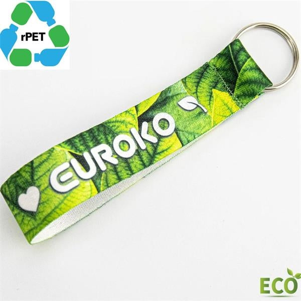 Recycled Wrist Lanyard with Keyring - 3/4"