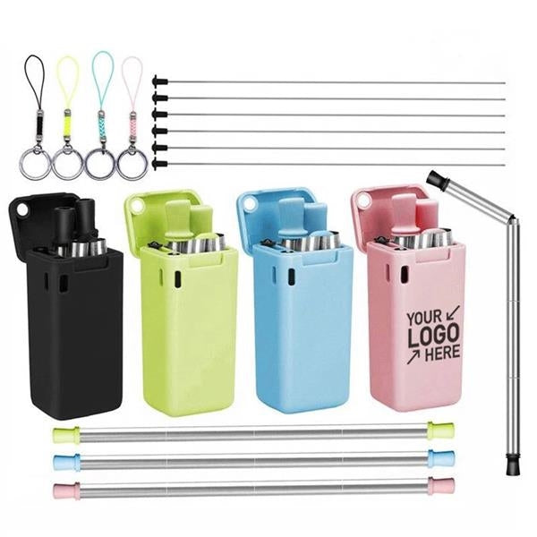 Collapsible Stainless Steel Straw w/ Case