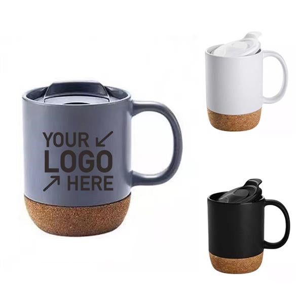14oz Cork Base Ceramic Coffee Mug