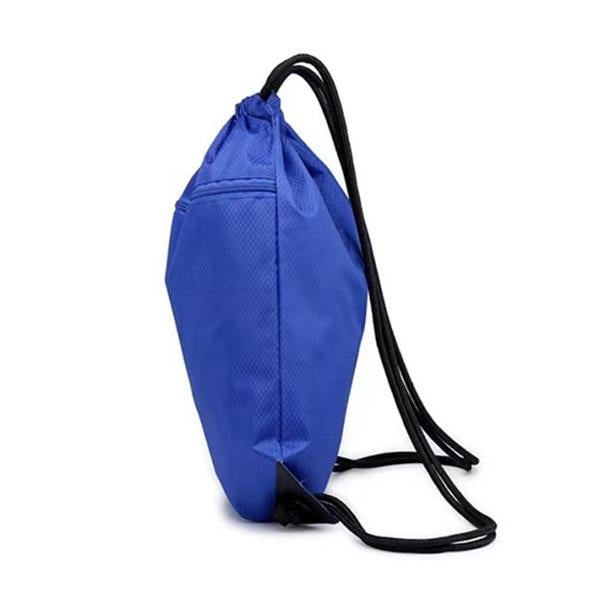 Nylon Drawstring Backpack w/ Zipper Pocket