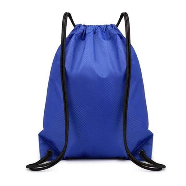 Nylon Drawstring Backpack w/ Zipper Pocket