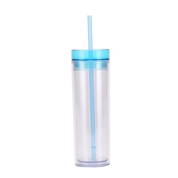 Plastic Tumbler with Straw - 16oz