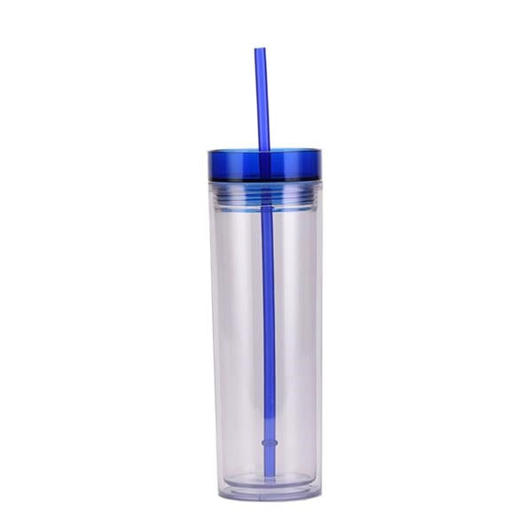 Plastic Tumbler with Straw - 16oz