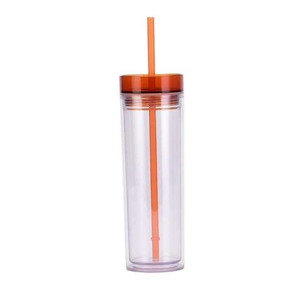 Plastic Tumbler with Straw - 16oz