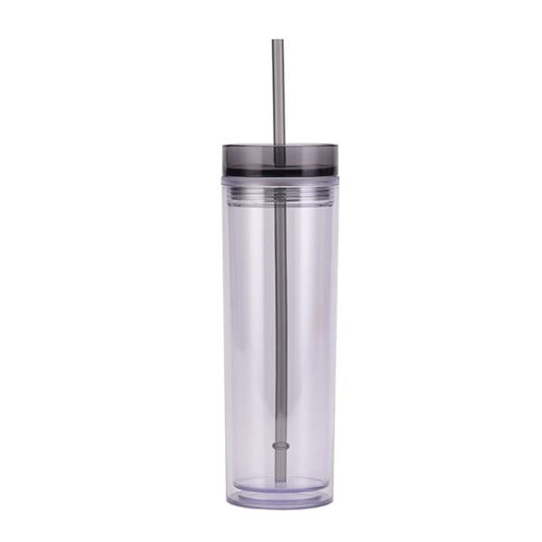 Plastic Tumbler with Straw - 16oz