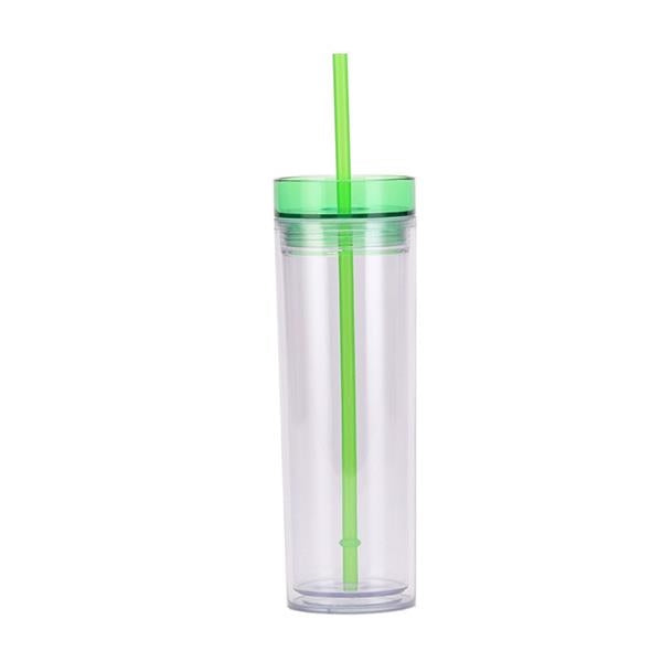 Plastic Tumbler with Straw - 16oz