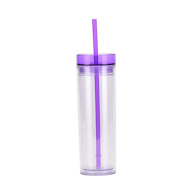 Plastic Tumbler with Straw - 16oz