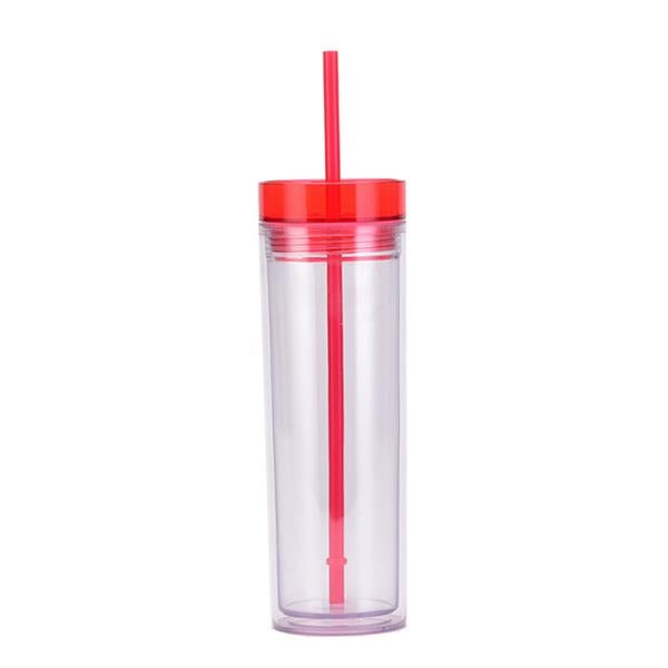 Plastic Tumbler with Straw - 16oz