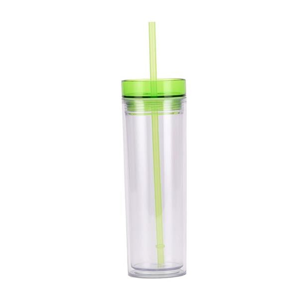 Plastic Tumbler with Straw - 16oz