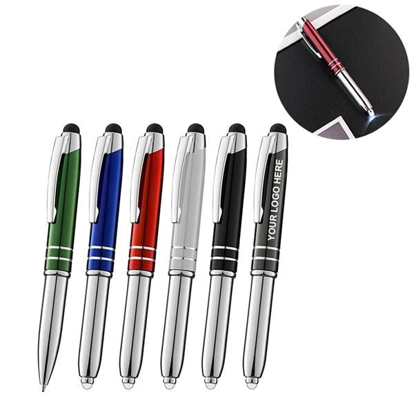3-in-1 Metal Pen with Stylus and LED Flashlight