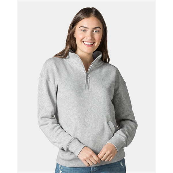MV Sport Women's Cloud Fleece Quarter-Zip Sweatshirt Graphite M