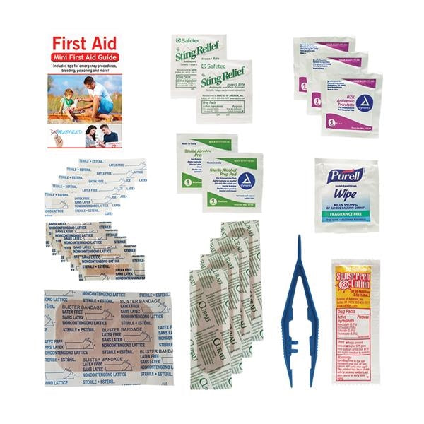 First Aid Kit in Zippered Bag with Clip