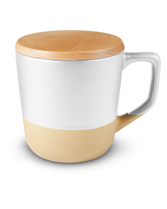 16.5 oz Ceramic Mug With Wood Lid