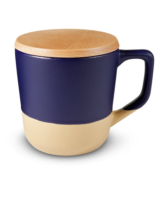 16.5 oz Ceramic Mug With Wood Lid