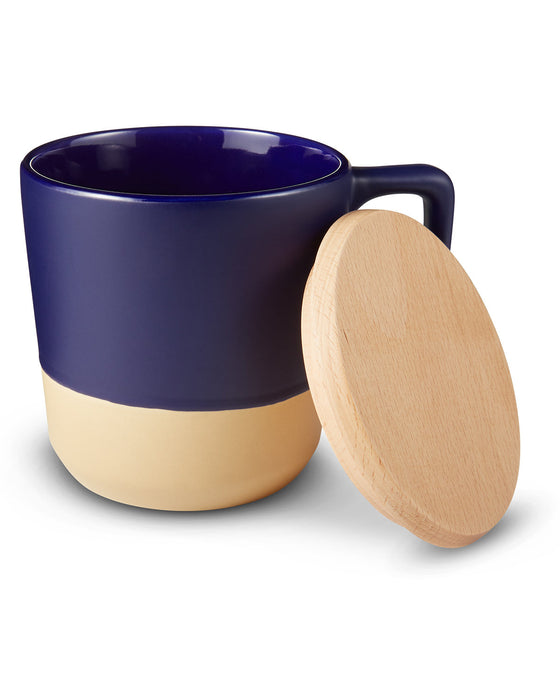 16.5 oz Ceramic Mug With Wood Lid