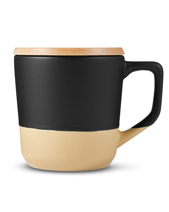 16.5 oz Ceramic Mug With Wood Lid