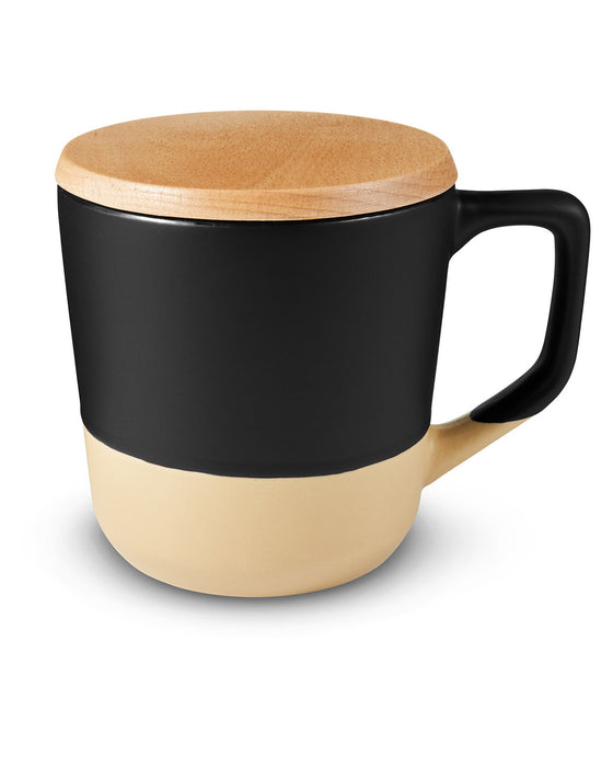 16.5 oz Ceramic Mug With Wood Lid