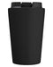 Closeup product image of black tumbler with a black lid 