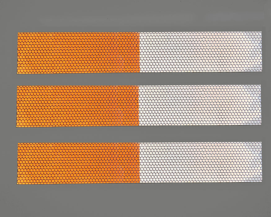 Safety Marker Peel & Stick Highly Reflective Strips Orange White 3 Pack